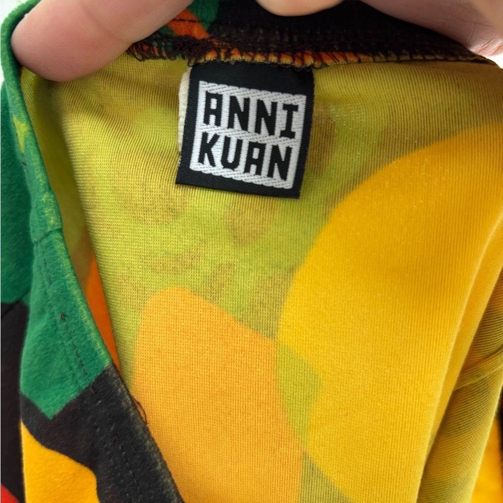 Vintage Anni Anna Kuan Floral Midi Pencil Size Small 70s Retro Statement Artsy - Picture 3 of 7